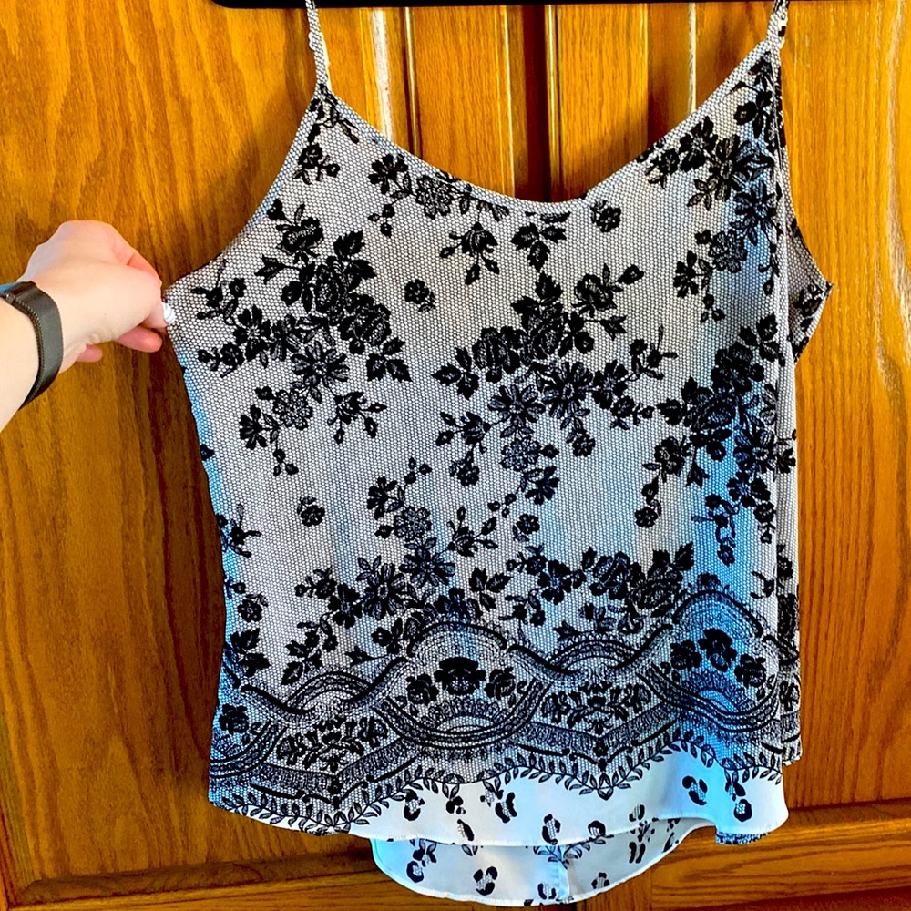 Black and white dressy blouse!